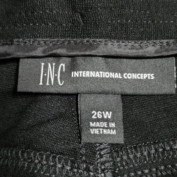 INC International Concepts Pants Womens Plus Size 26W Black Mid Rise Skinny - Picture 3 of 7